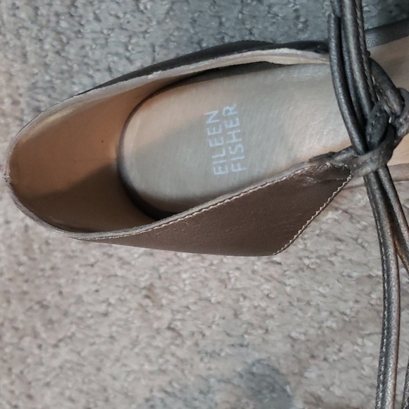 EILEEN FISHER Ely Lace-up SANDALS 6.5 Metallic Bronze LEATHER NEW - Picture 2 of 6
